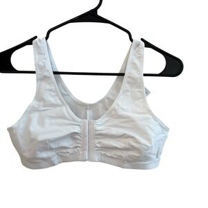 New ABC Breast Cancer Support Bra -‎ Size M-A/B, White, Front Snaps, Pockets
